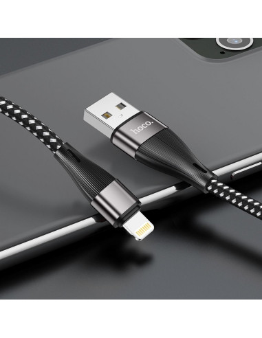Câble USB HOCO pour iPhone Lightning 8-pin 2.4A Blessing X57 1 metre noir