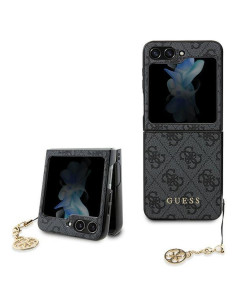 Véritable GUESS Case GUHCZF5GF4GGR pour Samsung Flip 5 (4G Charm / gris)