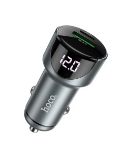 HOCO Chargeur voiture USB QC 3.0 + PD20W LED Road Light Z42 GRIS