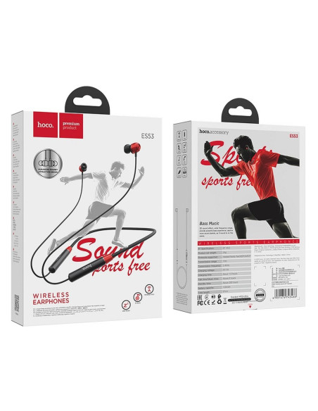HOCO ecouteurs bluetooth stereo Coolway ES53 rouge