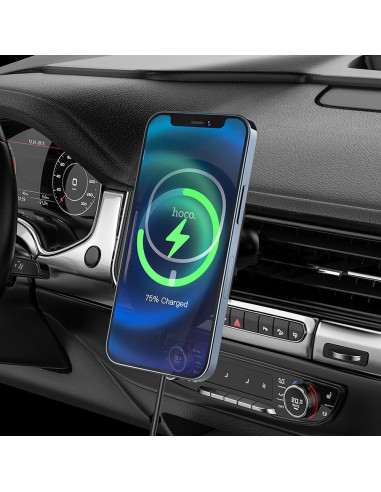 HOCO Support voiture avec chargement sans fil / induction pour iPhone 12 MagSafe 7.5W CA90