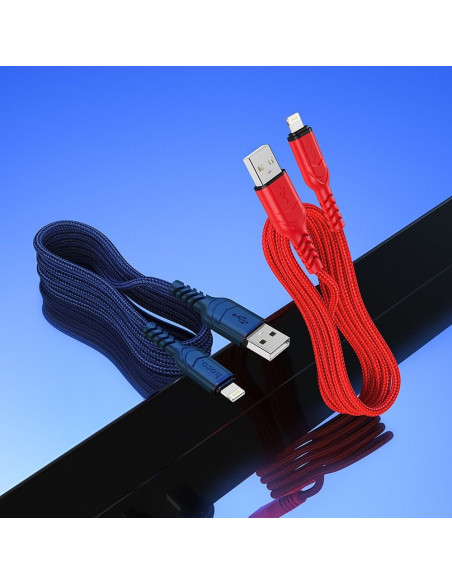 Câble USB HOCO pour iPhone Lightning 8-pin 2.4A VICTORY X59 1 me bleu