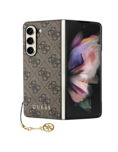 Véritable GUESS Case GUHCZFD5GF4GBR pour Samsung Fold 5 (4G Charm / marron)
