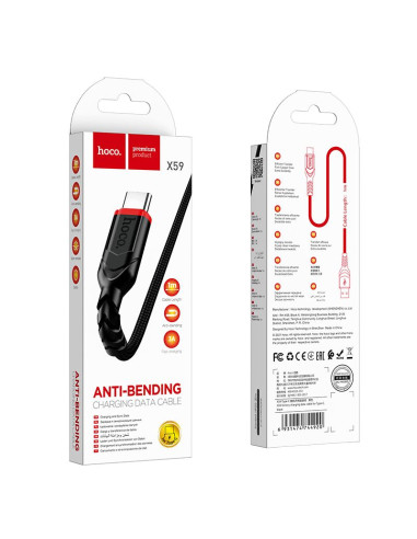 Câble USB HOCO pour Type C 3A VICTORY X59 1 me noir