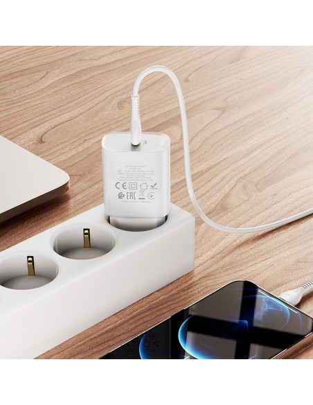 HOCO Type C PD 20W Fast Charge Smart Charging N14 chargeur secteur blanc