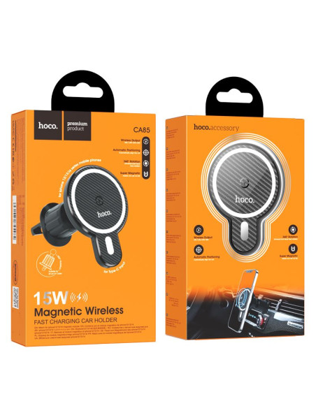 HOCO support voiture avec chargement a induction pour Iphone MagSafe 15W CA85 noir