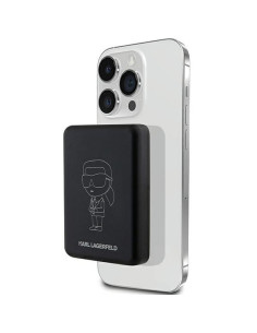 Batterie externe ( Powerbank ) avec charge par induction KARL LAGERFELD KLPBM5KIOTTGK 5000mAh 15W ( compatible Magsafe / noir)