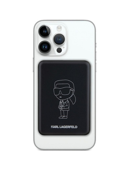 Batterie externe ( Powerbank ) avec charge par induction KARL LAGERFELD KLPBM5KIOTTGK 5000mAh 15W ( compatible Magsafe / noir)