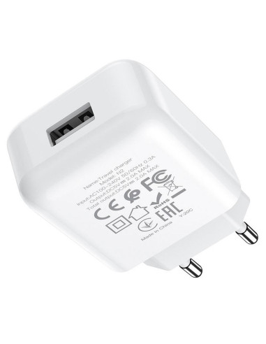 HOCO chargeur secteur USB 2A N2 Vigour blanc