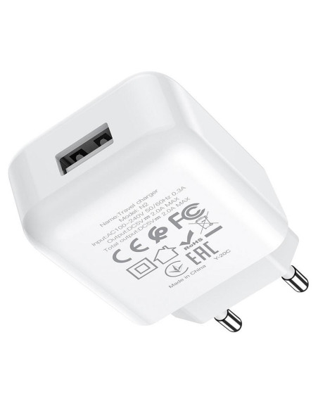 HOCO chargeur secteur USB 2A N2 Vigour blanc