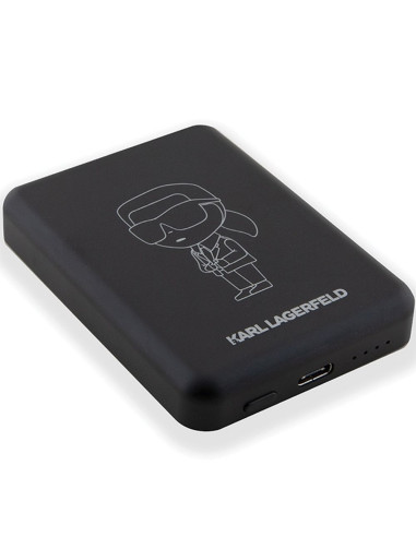 Batterie externe ( Powerbank ) avec charge par induction KARL LAGERFELD KLPBM5KIOTTGK 5000mAh 15W ( compatible Magsafe / noir)