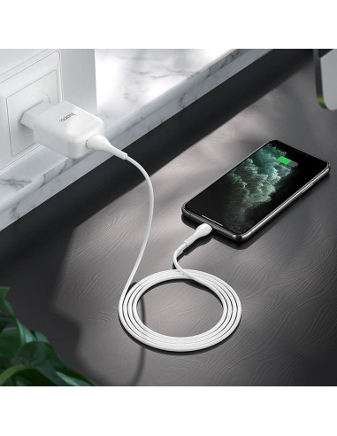 HOCO chargeur secteur USB + cable pour Lightning 8-pin 2A N2 Vigour blanc