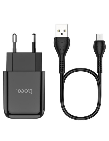 HOCO chargeur secteur USB + cable Micro 2.1A N2 Vigour noir