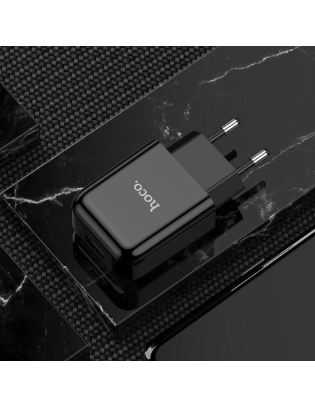 HOCO chargeur secteur USB + cable Type C 2.1A N2 Vigour noir