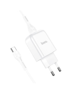 HOCO chargeur secteur USB + cable Type C 2.1A N2 Vigour blanc