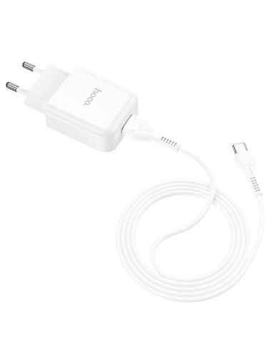 HOCO chargeur secteur USB + cable Type C 2.1A N2 Vigour blanc