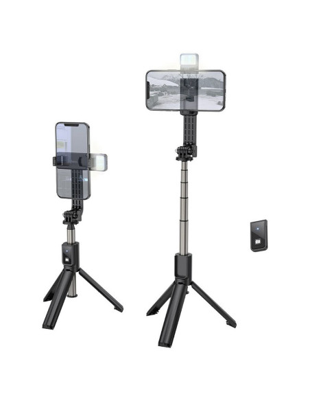 HOCO selfie stick with bluetooth remote control tripod K15 black