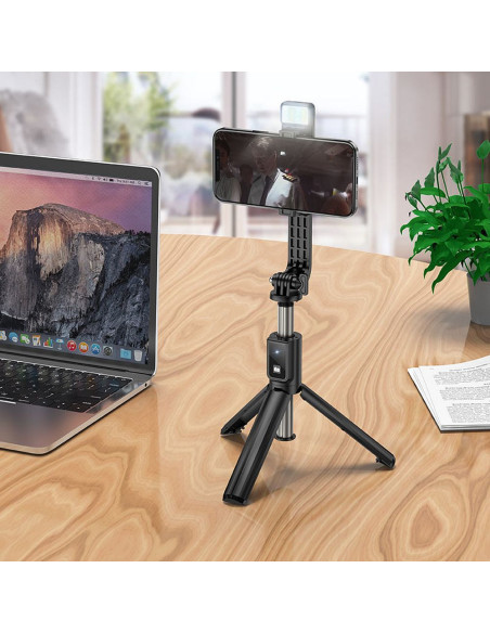 HOCO selfie stick with bluetooth remote control tripod K15 black