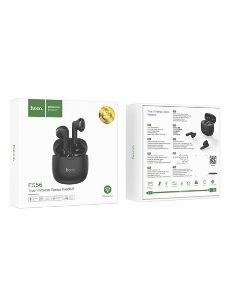 HOCO ecouteurs stéréo sans fil / bluetooth Scout TWS ES56 noir