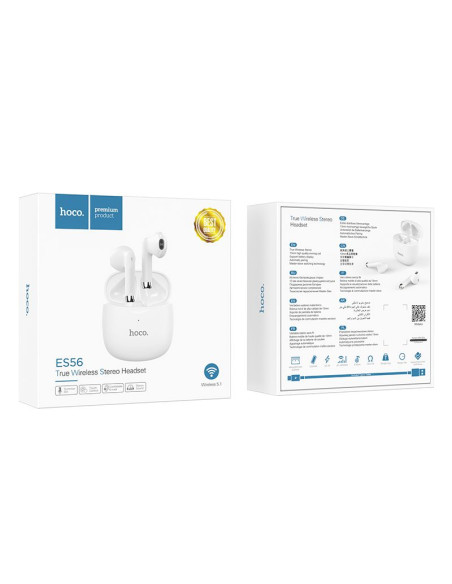 HOCO ecouteurs stéréo sans fil / bluetooth Scout TWS ES56 blanc