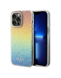 Véritable GUESS Case GUHCP13XHDECMI pour iPhone 13 Pro Max (IML Faceted Mirror / disco iridescent)