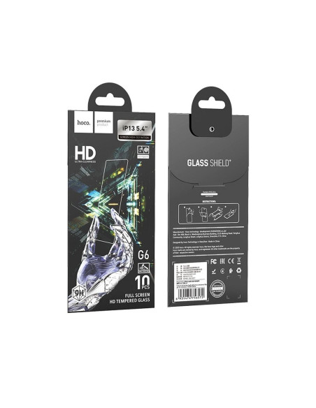 HOCO verre trempé INSTANT Full screen HD (SET 10in1) - MULTIPACK pour Iphone 13 MINI (5.4 ") G6
