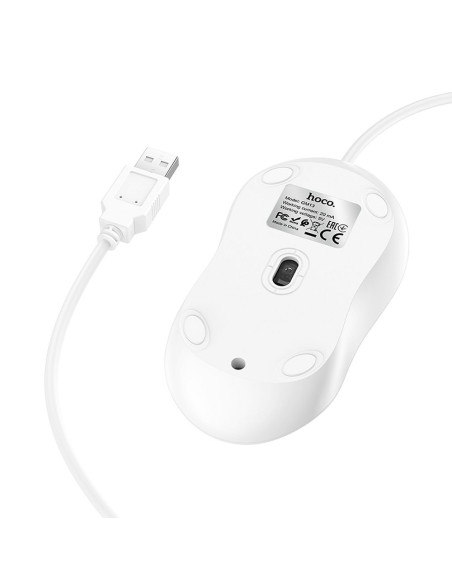HOCO wired mouse USB A GM13 1,5 m white