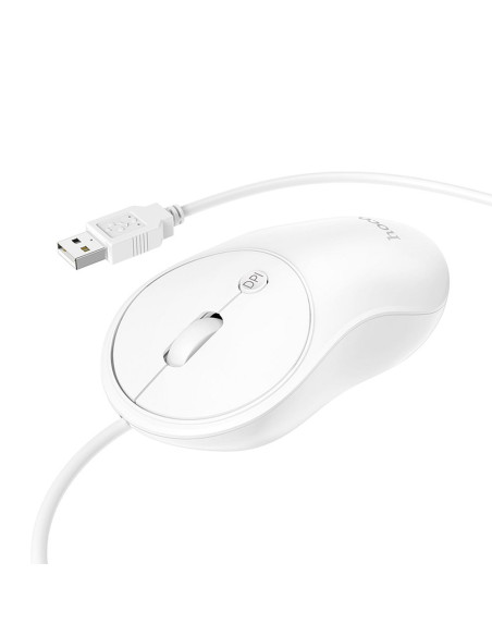 HOCO wired mouse USB A GM13 1,5 m white
