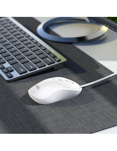 HOCO wired mouse USB A GM13 1,5 m white