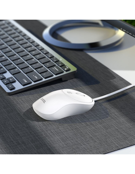 HOCO wired mouse USB A GM13 1,5 m white