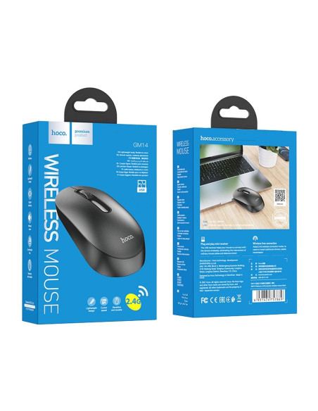 HOCO souris d'ordinateur sans fil 2.4G 1200 ppp GM14 noir