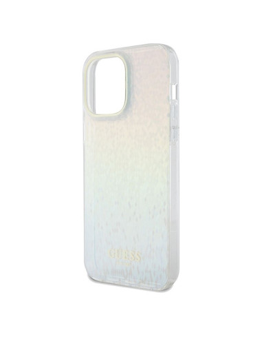 Véritable GUESS Case GUHCP13XHDECMI pour iPhone 13 Pro Max (IML Faceted Mirror / disco iridescent)