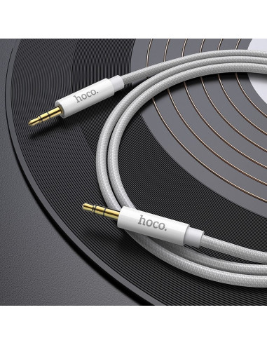 Câble HOCO AUX Audio Jack 3.5mm vers Jack 3.5mm UPA19 1m argent