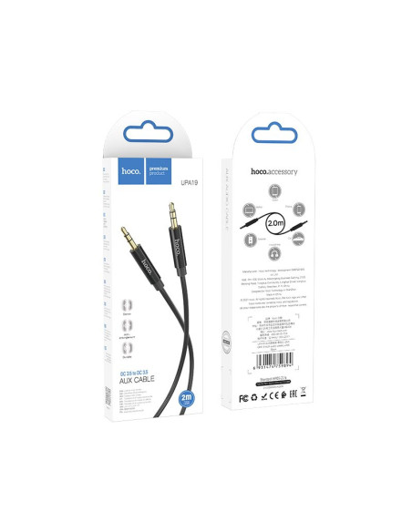 Câble HOCO AUX Audio Jack 3.5mm vers Jack 3.5mm UPA19 2m noir