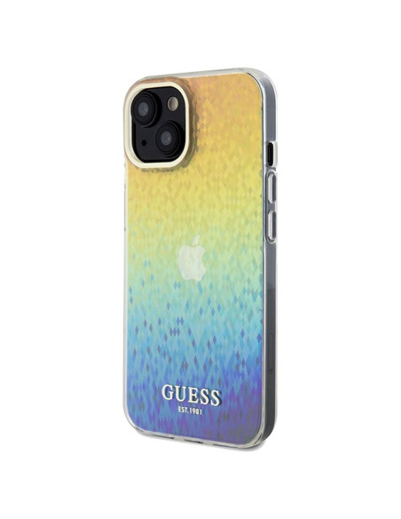 Véritable GUESS Case GUHCP14SHDECMI pour iPhone 14 (IML Faceted Mirror / disco iridescent)
