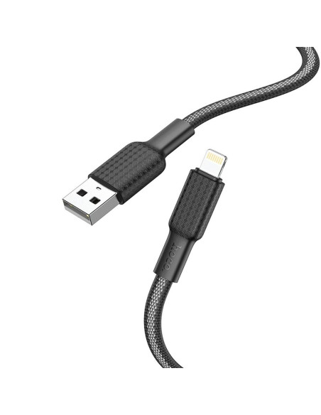 Câble USB HOCO pour iPhone Lightning 8 broches 2,4A Jaeger X69 noir-blanc