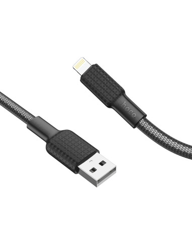 Câble USB HOCO pour iPhone Lightning 8 broches 2,4A Jaeger X69 noir-blanc