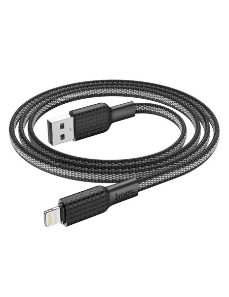 Câble USB HOCO pour iPhone Lightning 8 broches 2,4A Jaeger X69 noir-blanc