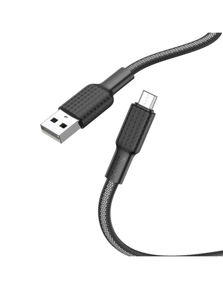 Câble HOCO USB vers Micro 2.4A Jaeger X69 noir/blanc
