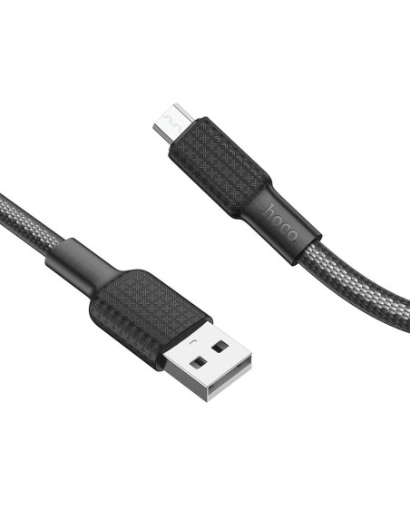 Câble HOCO USB vers Micro 2.4A Jaeger X69 noir/blanc