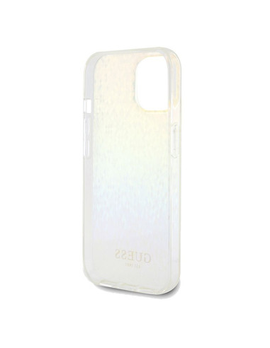 Véritable GUESS Case GUHCP14SHDECMI pour iPhone 14 (IML Faceted Mirror / disco iridescent)