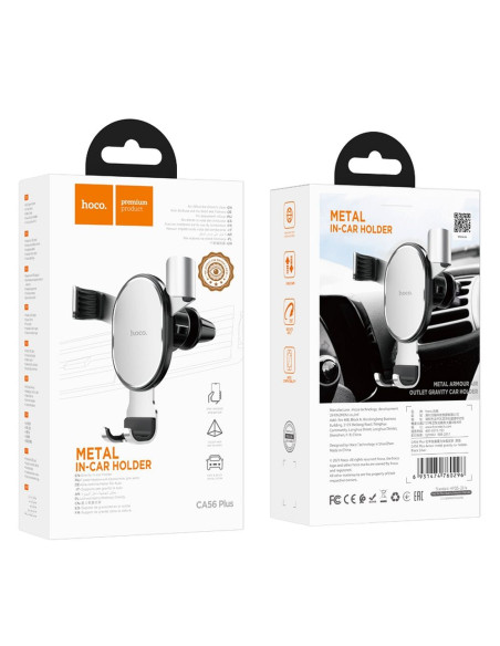 HOCO support voiture a gravitation sur la grille de ventilation CA56 PLUS metal argent