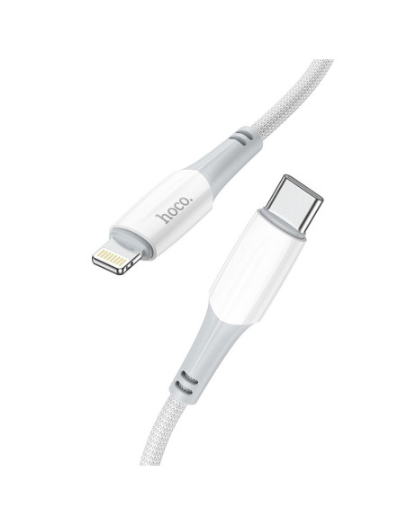 Câble HOCO Type C pour iPhone Lightning 8 broches Power Delivery PD20W Ferry X70 1m blanc