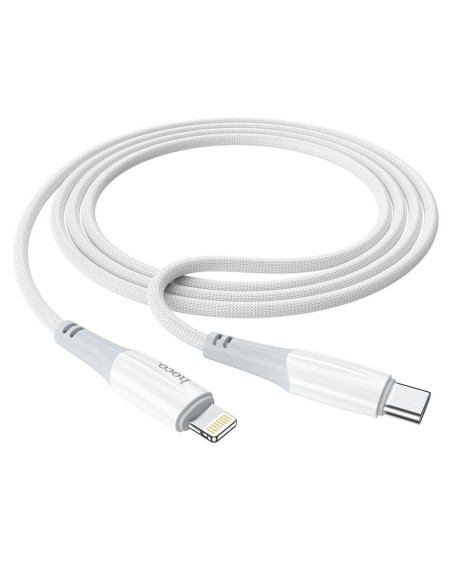 Câble HOCO Type C pour iPhone Lightning 8 broches Power Delivery PD20W Ferry X70 1m blanc