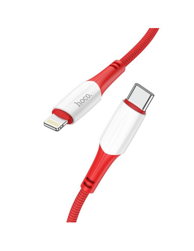 HOCO cable Type C vers iPhone Lightning 8 broches Power Delivery PD20W Ferry X70 1m rouge