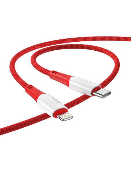 HOCO cable Type C vers iPhone Lightning 8 broches Power Delivery PD20W Ferry X70 1m rouge
