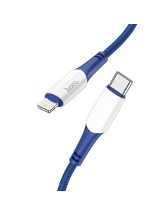 Câble HOCO Type C pour iPhone Lightning 8 broches Power Delivery PD20W Ferry X70 1m bleu