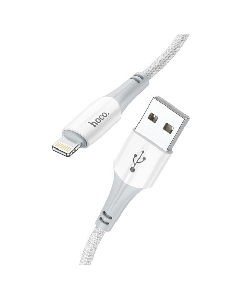 Câble USB HOCO pour iPhone Lightning 8 broches 2.4A Ferry X70 blanc