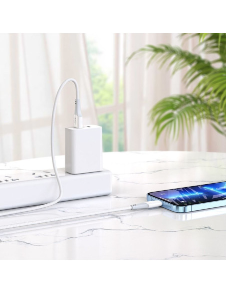 Câble USB HOCO pour iPhone Lightning 8 broches 2.4A Ferry X70 blanc