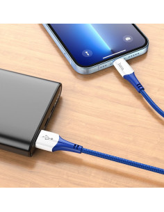 HOCO Câble USB vers iPhone Lightning 8 broches 2,4A Ferry X70 bleu 2